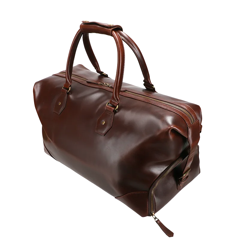 Leather Weekender Bag for Men in Crazy Brown, Milano by Obi Pelle