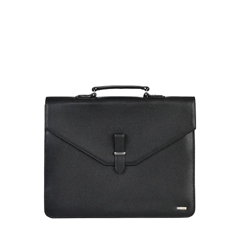 Leather Messenger Bag for Men in Granite Black, Oscar by Obi Pelle