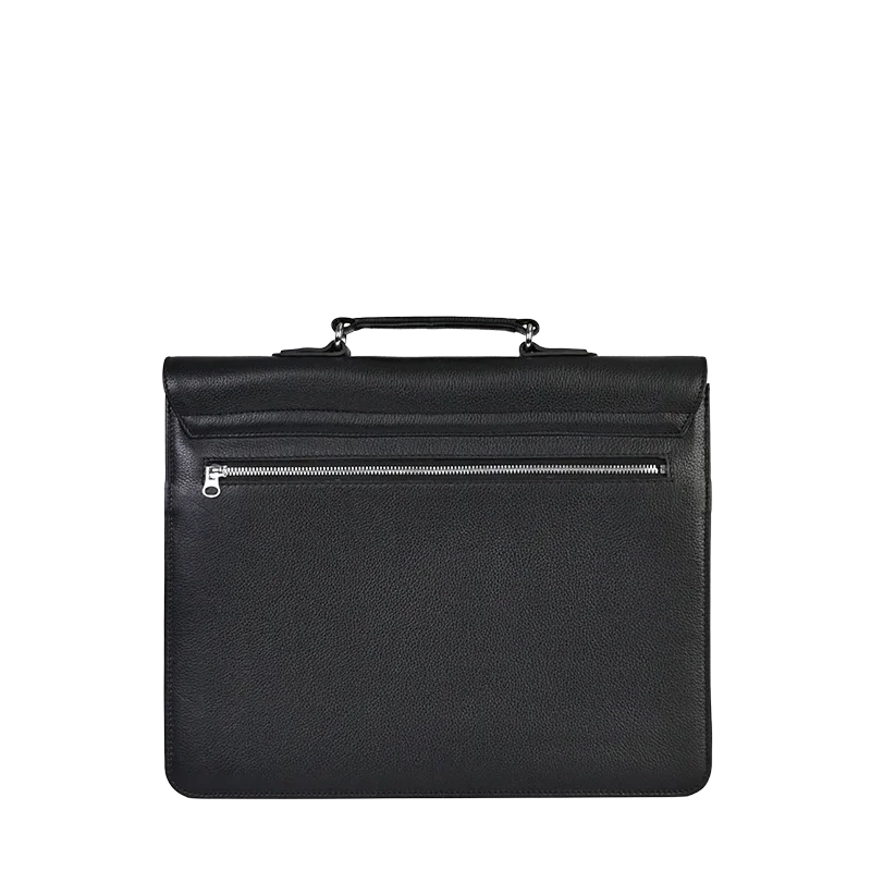 Leather Messenger Bag for Men in Granite Black, Oscar by Obi Pelle