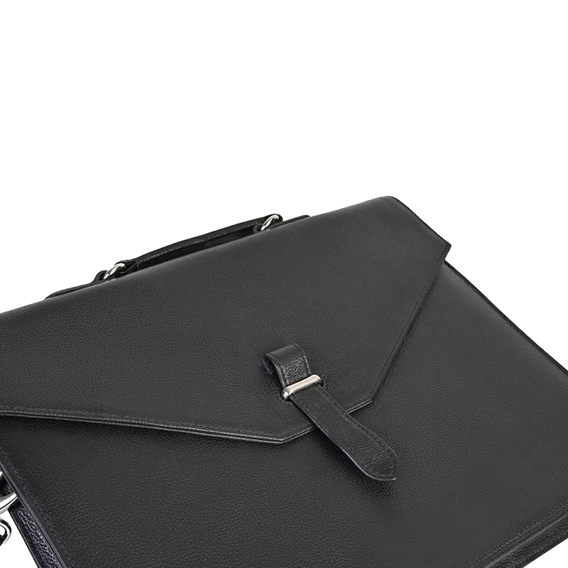 Leather Messenger Bag for Men in Granite Black, Oscar by Obi Pelle