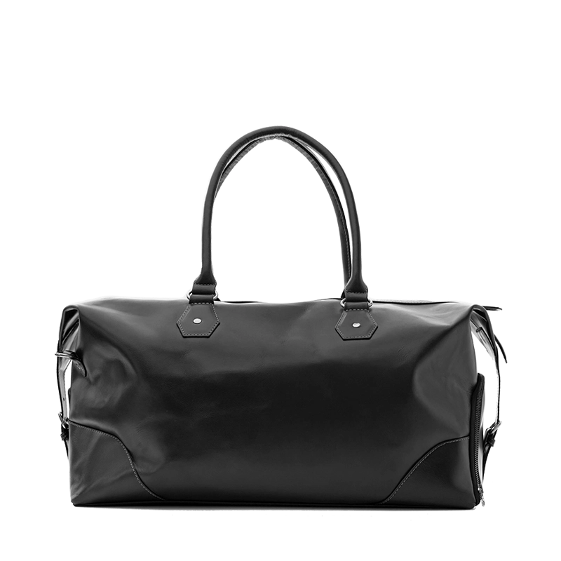 Leather Weekender Bag for Men in Midnight Black, Milano by Obi Pelle#Color_Midnight Black