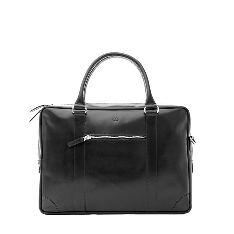 Leather Laptop Bag for Men in Midnight Black, Ambassador by Obi Pelle#Color_Midnight Black