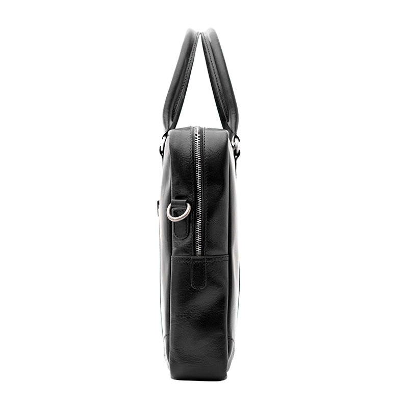 Leather Laptop Bag for Men in Midnight Black, Ambassador by Obi Pelle#Color_Midnight Black