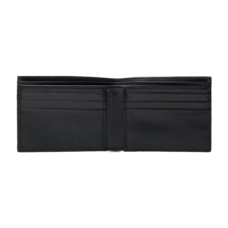 Leather Wallet for Men in Midnight Black, Pluto by Obi Pelle