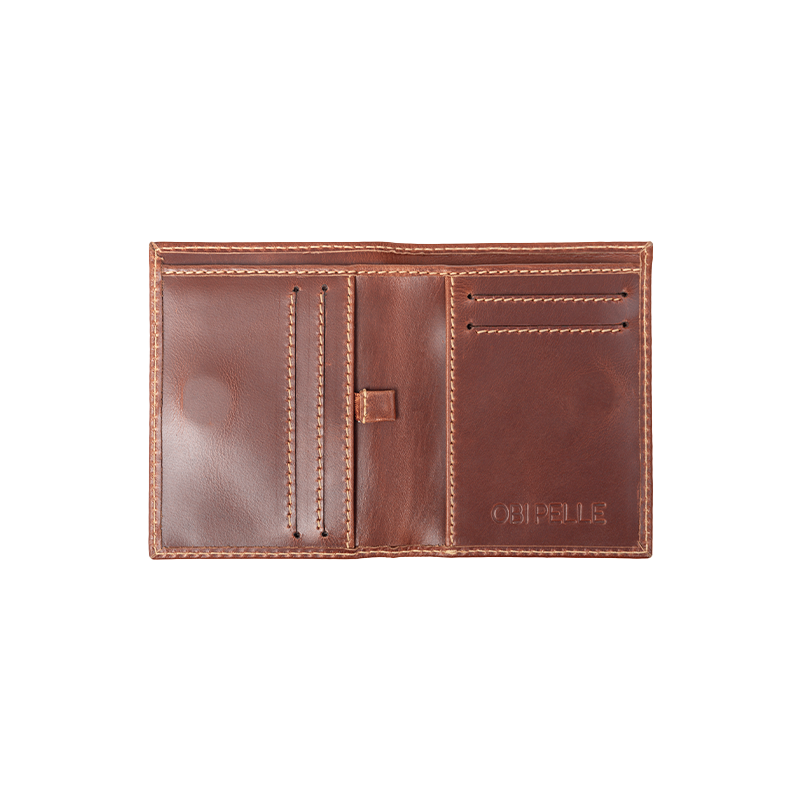 Leather Wallet for Men in Geneva Brown, Rio by Obi Pelle