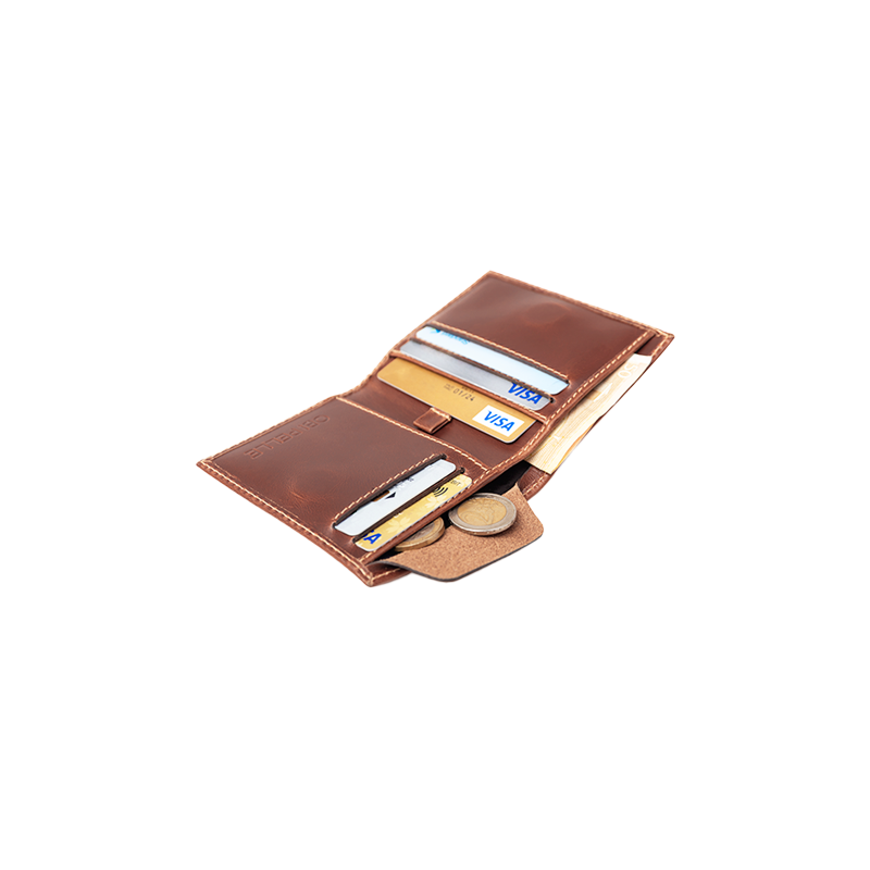 Leather Wallet for Men in Geneva Brown, Rio by Obi Pelle