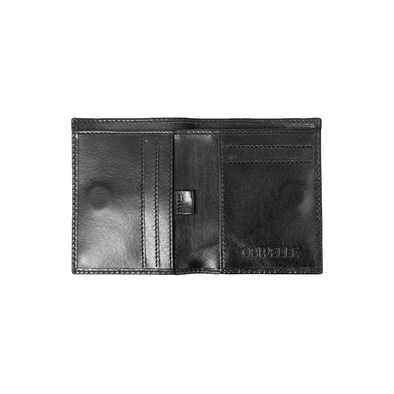 Leather Wallet for Men in Midnight Black, Rio by Obi Pelle