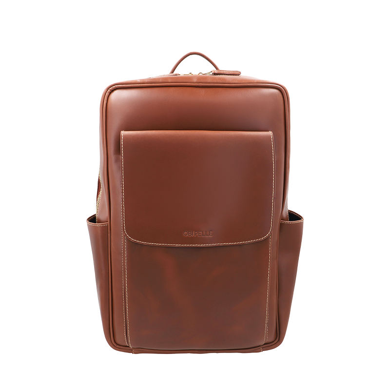 Leather Backpack for Men in Geneva Brown, Specter by Obi Pelle