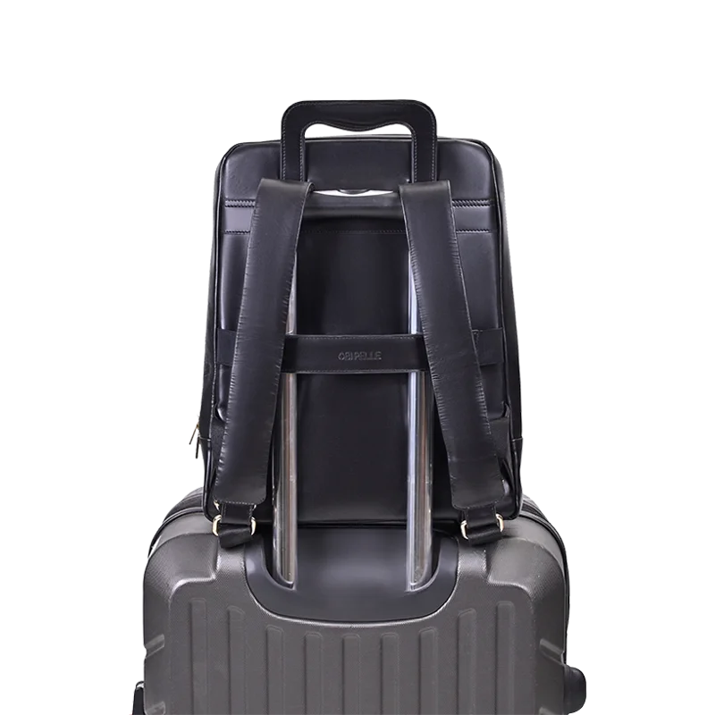 Leather Backpack for Women in Delta Black, Stella by Obi Pelle